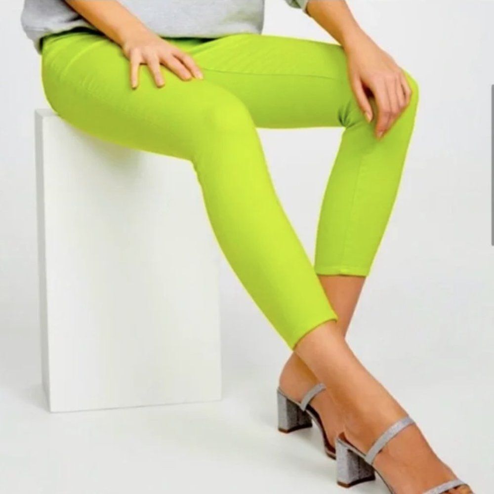NWT (women's size 25) L'AGENCE Margot High Rise Skinny Jeans in Chartreuse